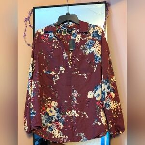 NWT Torrid Challis Harper Collared Tunic Length Blouse